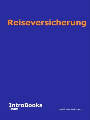 cover image of Reiseversicherung